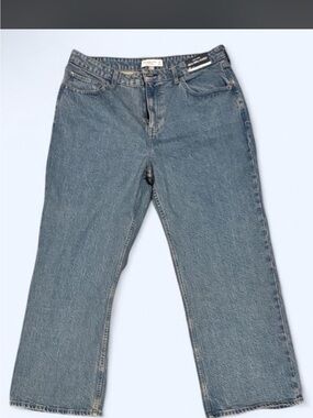 Abercrombie & Fitch High-Rise Straight-Leg Blue Jeans